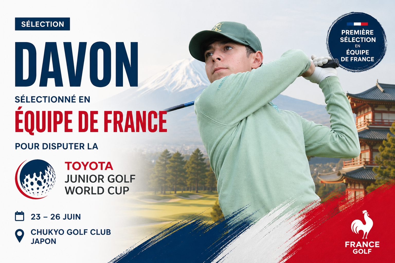 Première sélection en équipe de France pour Davon !